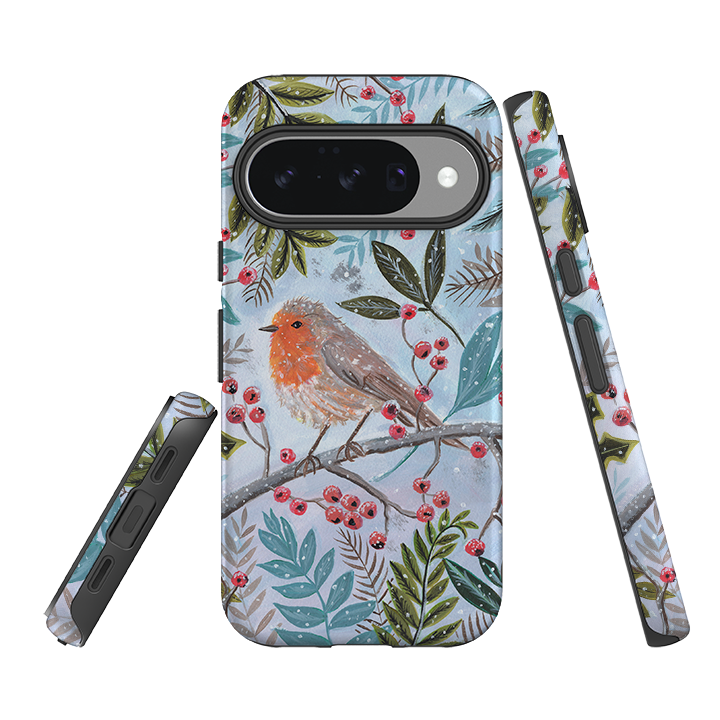 Google Tough Case - Robin With Berries By Mary Stubberfield