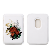 Rose Floral MagSafe Wallet- White