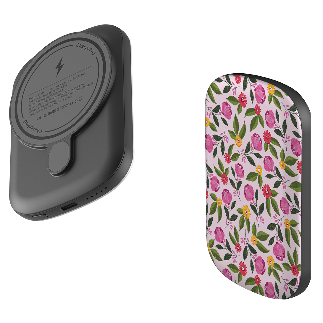 MagSafe Power Bank - Rose Garden II By Ali Brookes