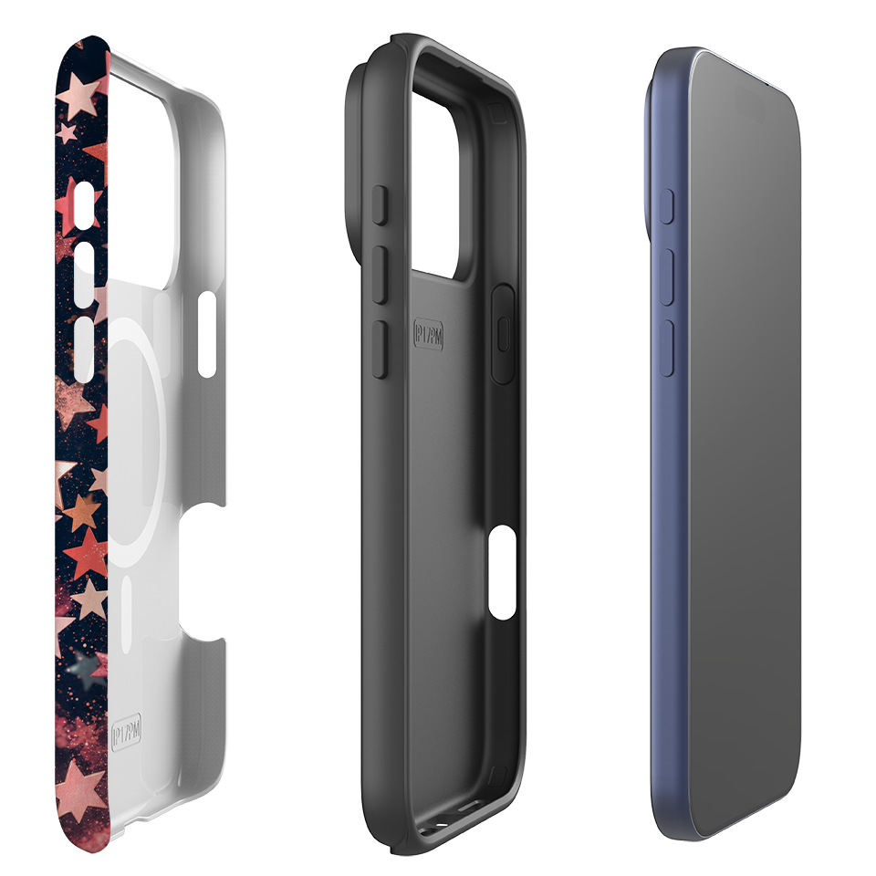 iPhone MagSafe Tough Case - Rose Gold Galaxy Star