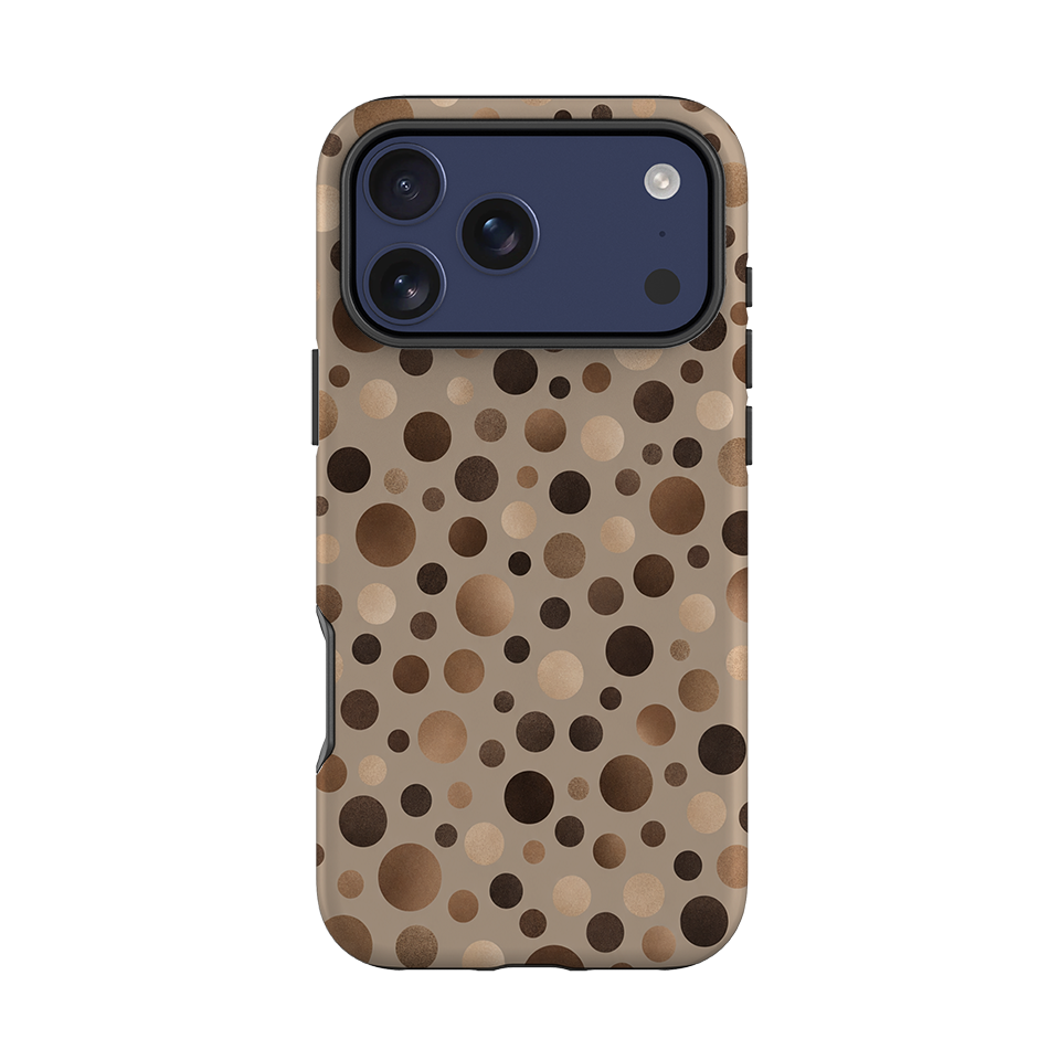 iPhone Tough Case - Rose Gold Polka Dot