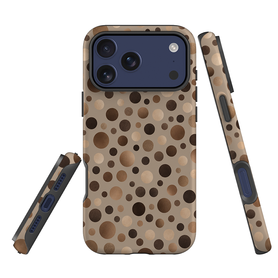 iPhone Tough Case - Rose Gold Polka Dot