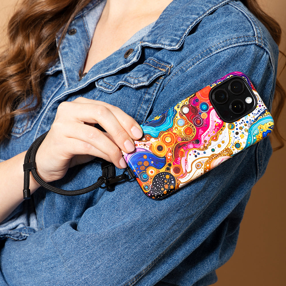 Wrist Adjustable Phone Strap- Black (Not compatible with our wallet cases)
