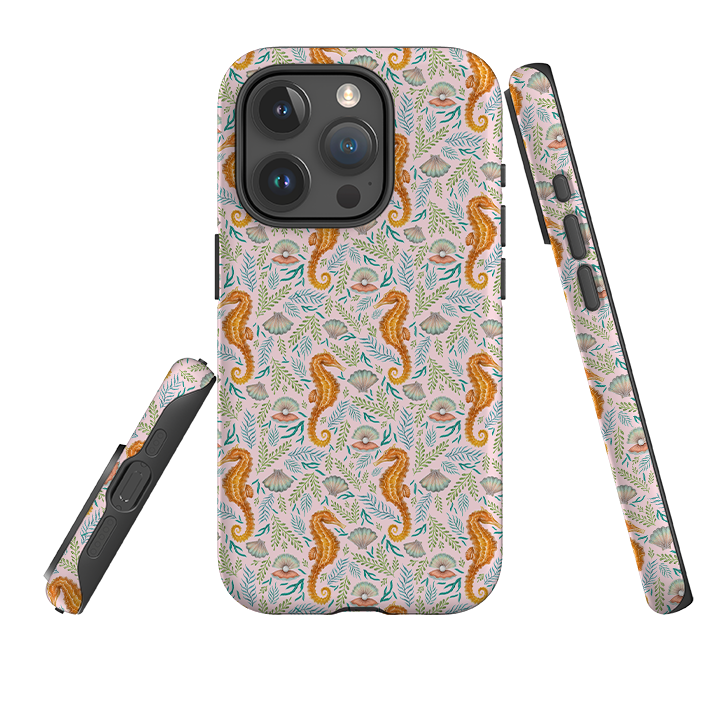 iPhone Tough Case - Seahorse Pink By Catherine Rowe
