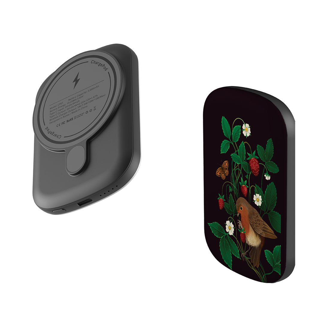 MagSafe Power Bank - Strawberry Thief By Anna Stead