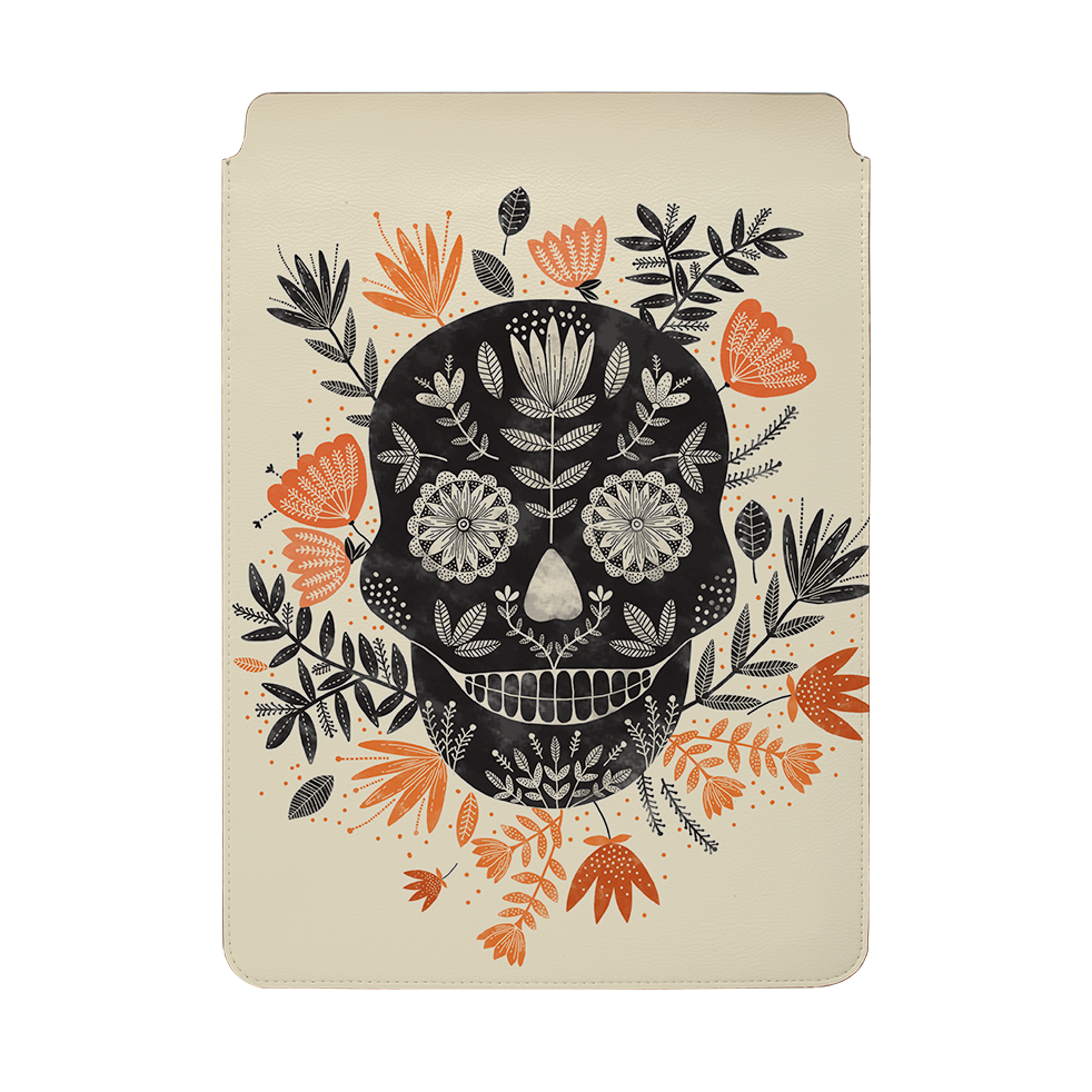 Sugar Skull Cream By Jade Mosinski Laptop, Kindle & iPad Sleeve