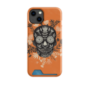 Sugar Skull Orange By Jade Mosinski Case and Card Case