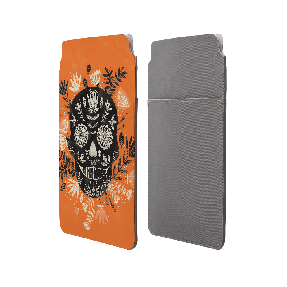 Sugar Skull Orange By Jade Mosinski Laptop, Kindle & iPad Sleeve