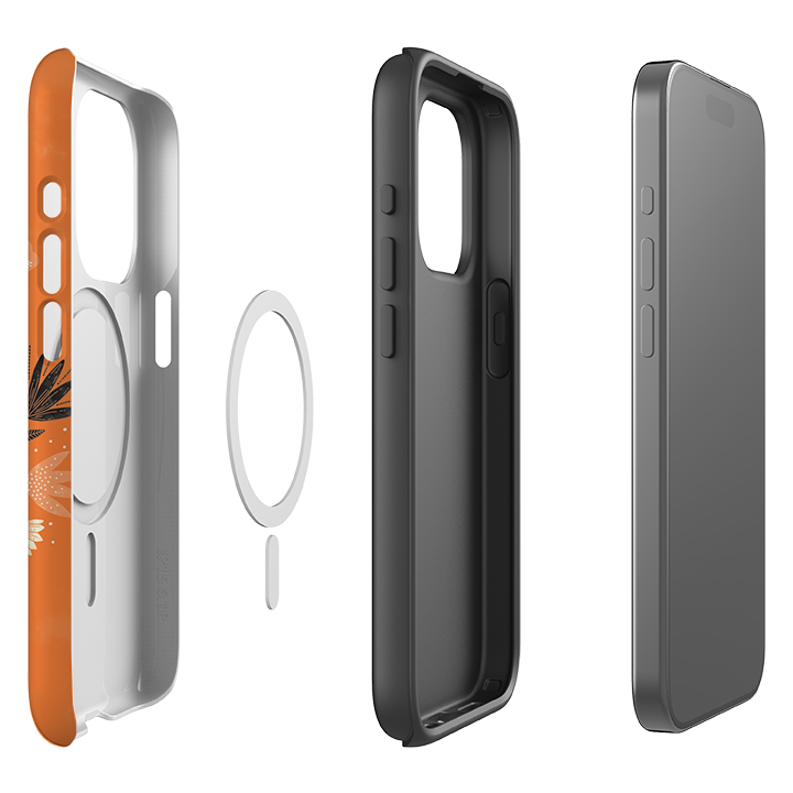 iPhone MagSafe Tough Case -  Sugar Skull Orange By Jade Mosinski