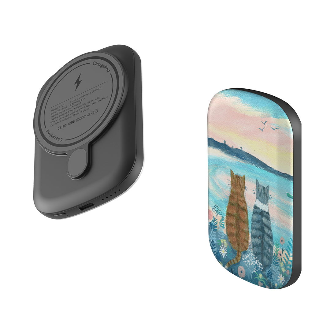 MagSafe Power Bank - Sunset Cats 2 By Mary Stubberfield