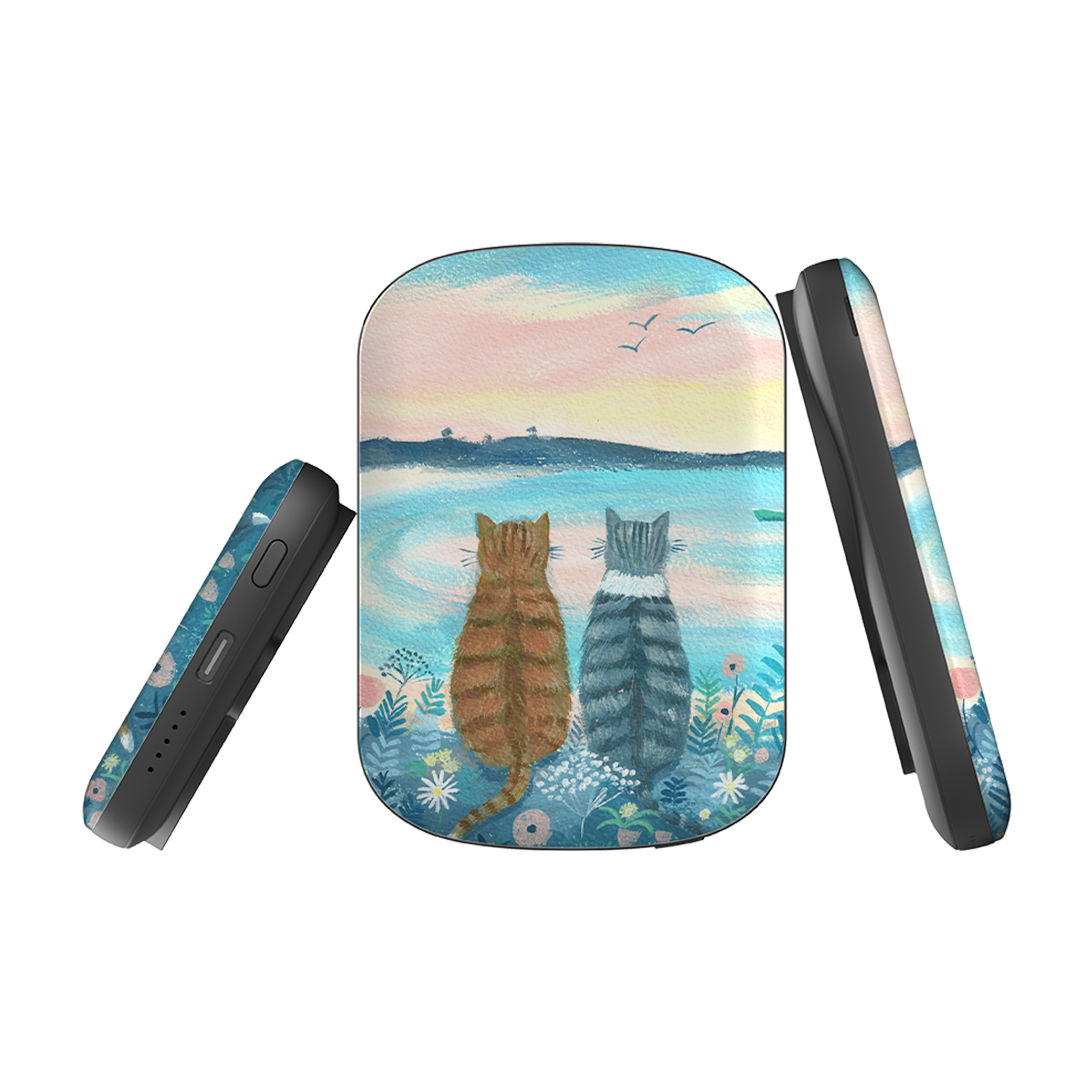 MagSafe Power Bank - Sunset Cats 2 By Mary Stubberfield