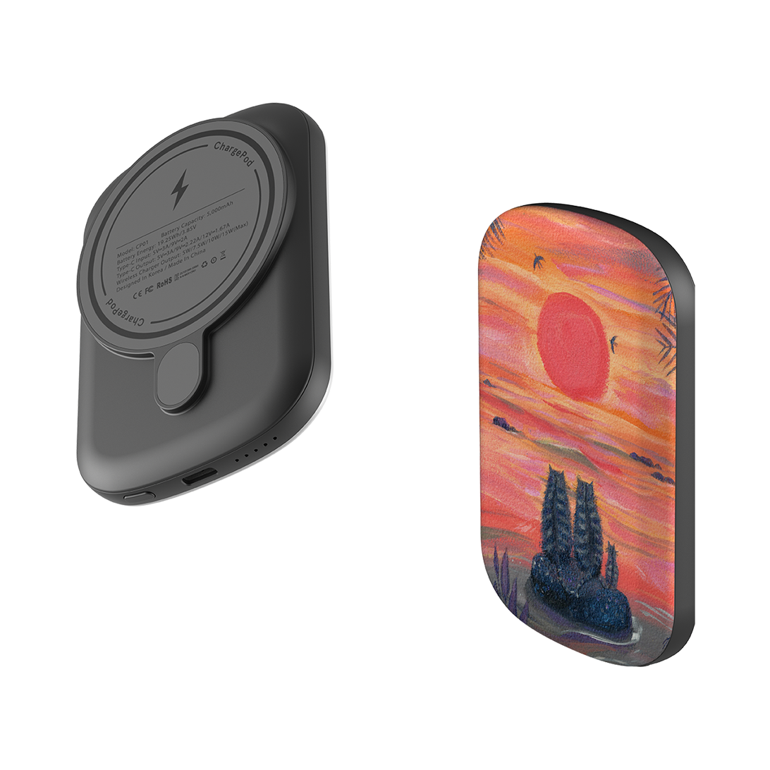 MagSafe Power Bank - Sunset Cats By Mary Stubberfield