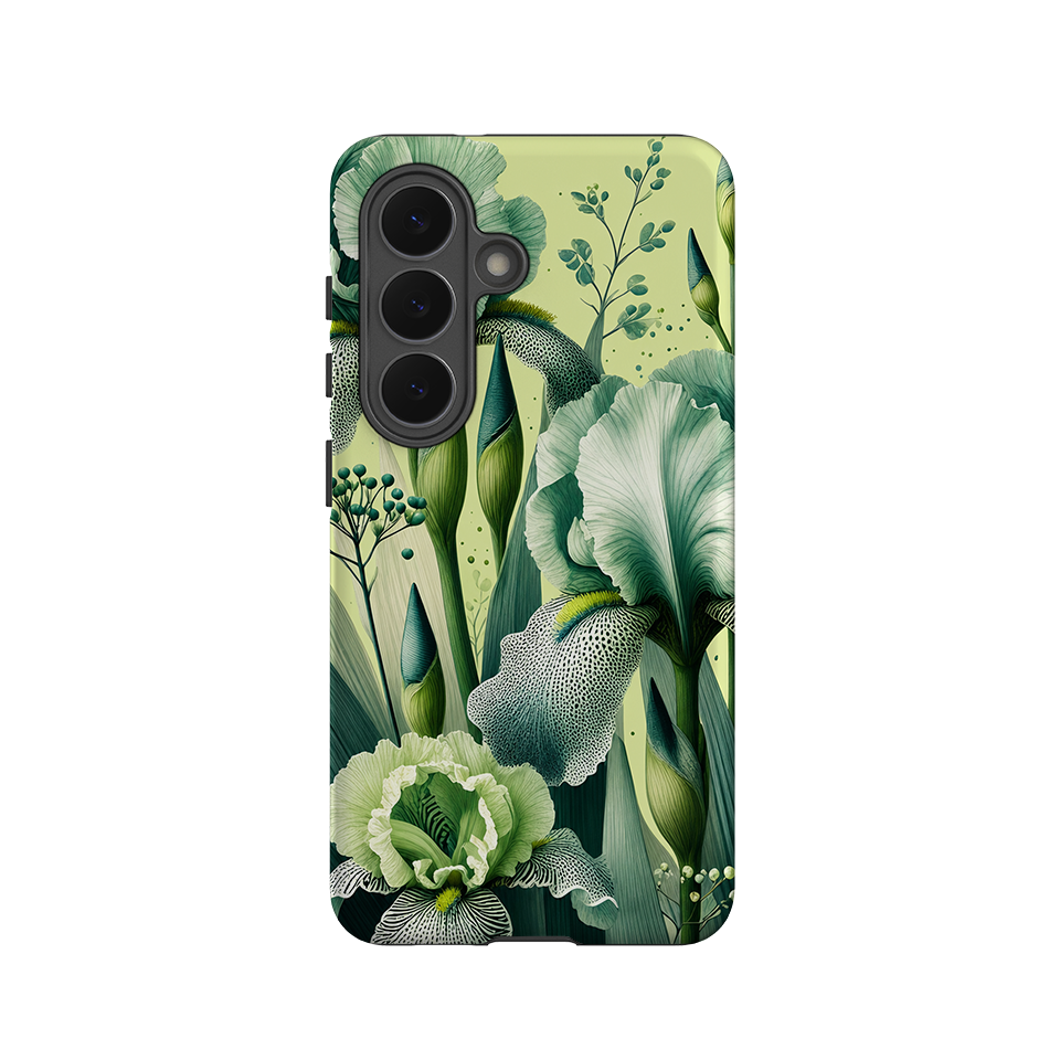 Samsung Tough Case - Sage Green Iris Floral