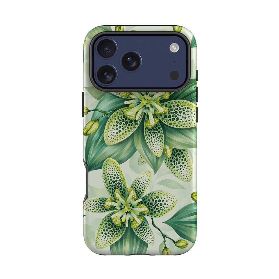 iPhone Tough Case - Sage Green Lily