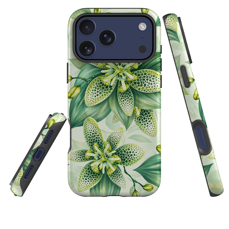 iPhone MagSafe Tough Case - Sage Green Lily