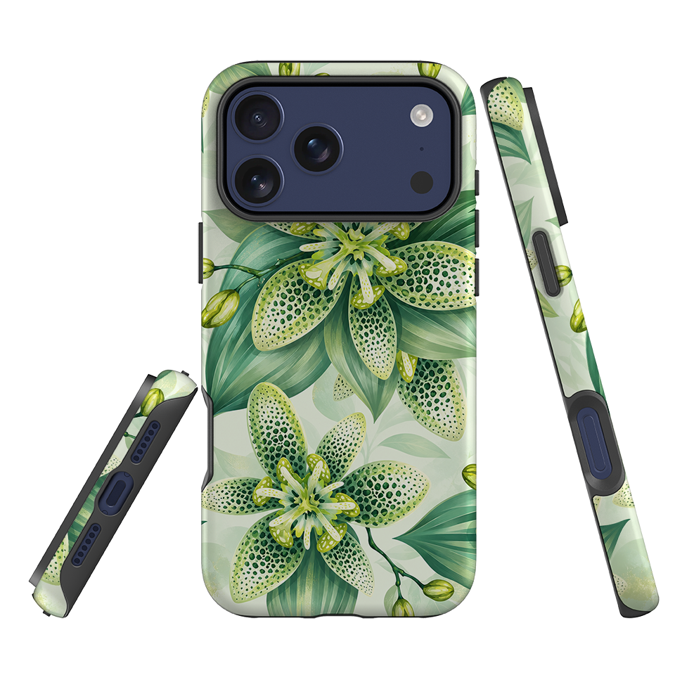 iPhone Tough Case - Sage Green Lily