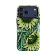 iPhone Tough Case - Sage Green Sunflower