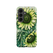Samsung Tough Case - Sage Green Sunflower