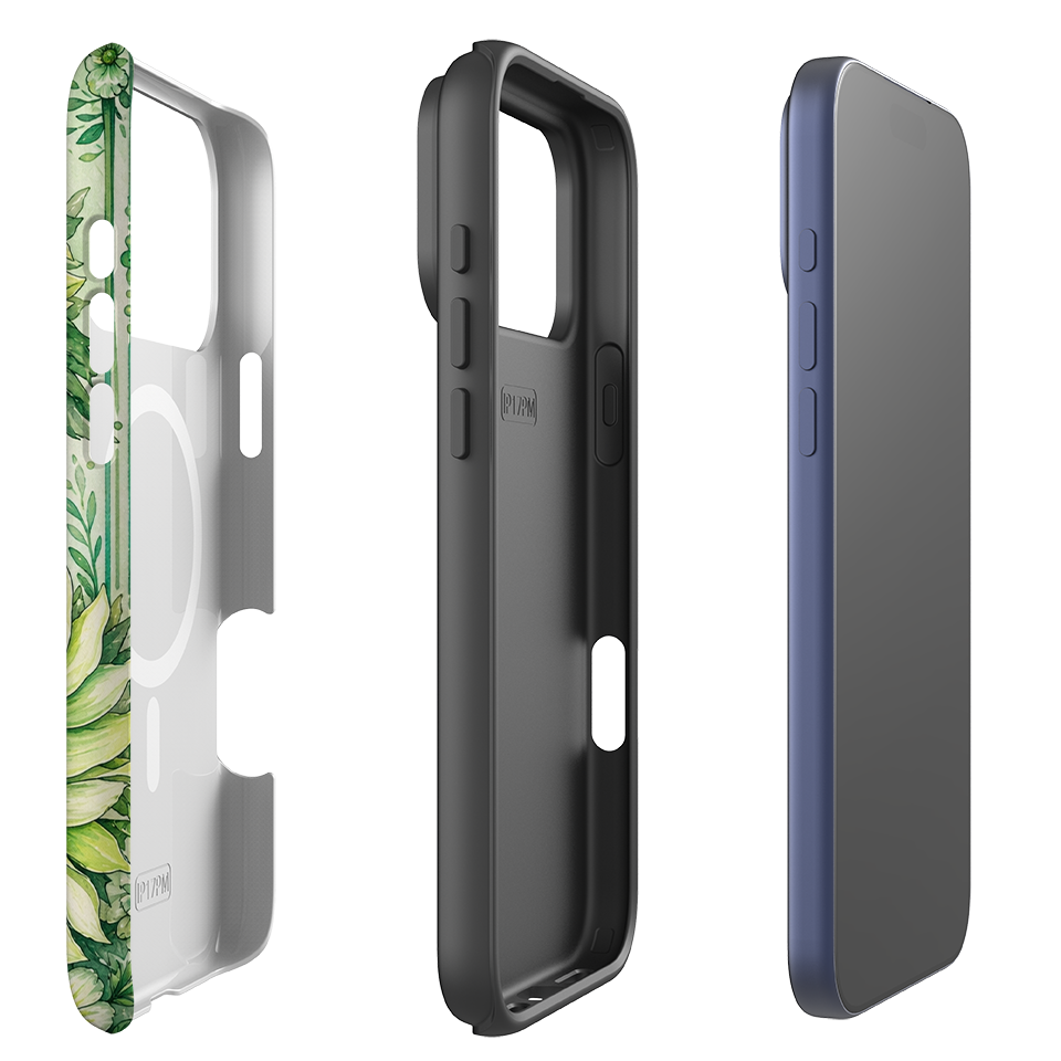iPhone MagSafe Tough Case - Sage Green Sunflower