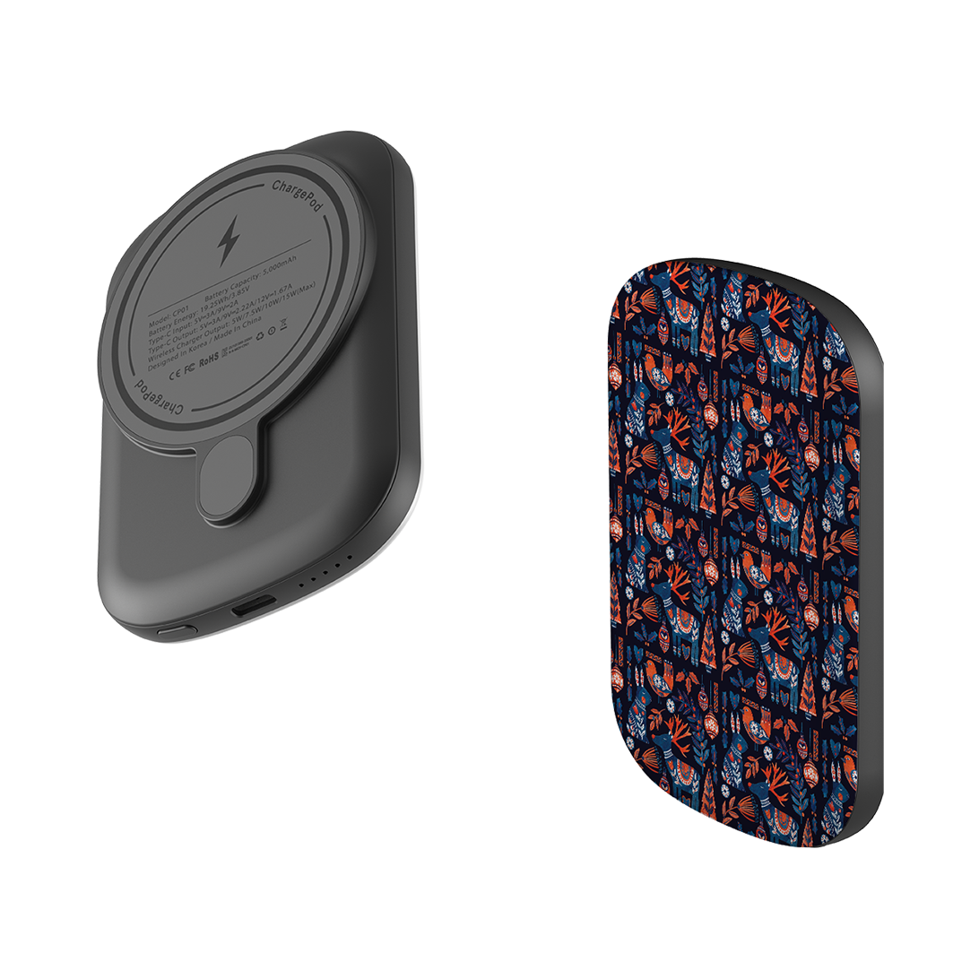 MagSafe Power Bank - Scandi Animals Dark By Tracey English