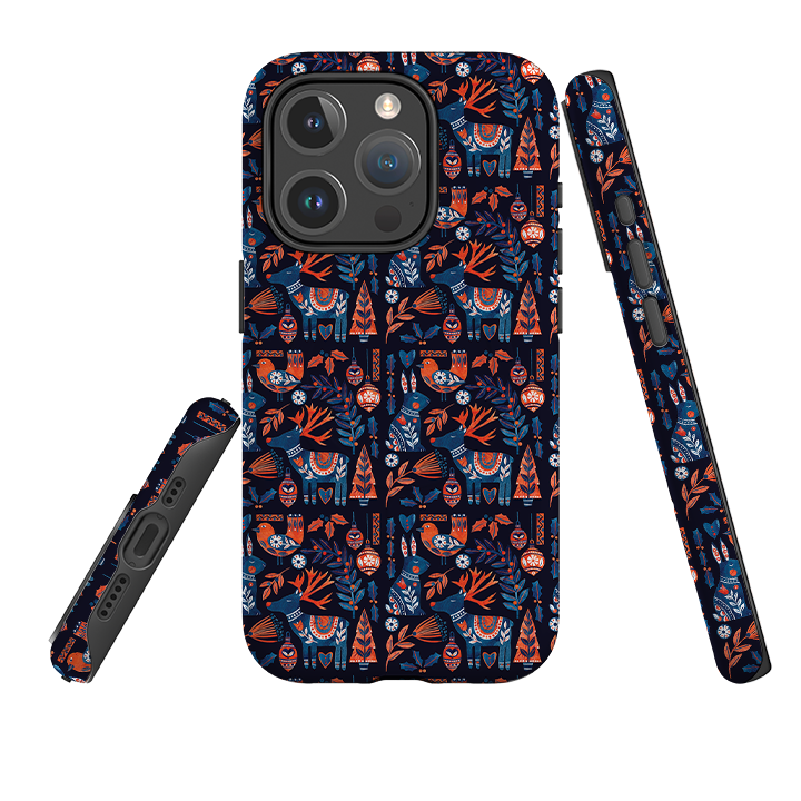 iPhone MagSafe Tough Case - Scandi Animals Dark By Tracey English
