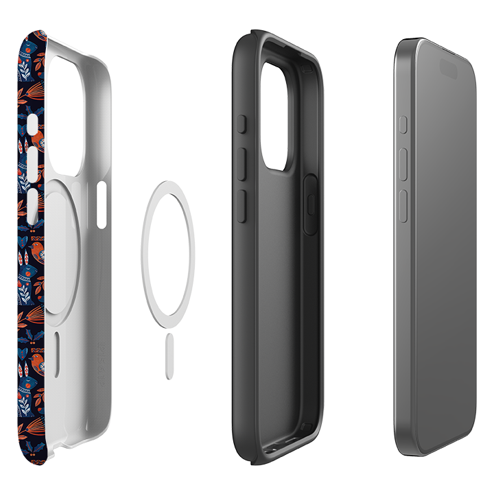 iPhone MagSafe Tough Case - Scandi Animals Dark By Tracey English