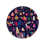 Scandi Xmas Blue Vegan Leather Mouse Mat