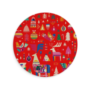 Scandi Xmas Red Vegan Leather Mouse Mat