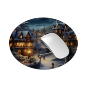 Scandinavian Winter Night Vegan Leather Mouse Mat