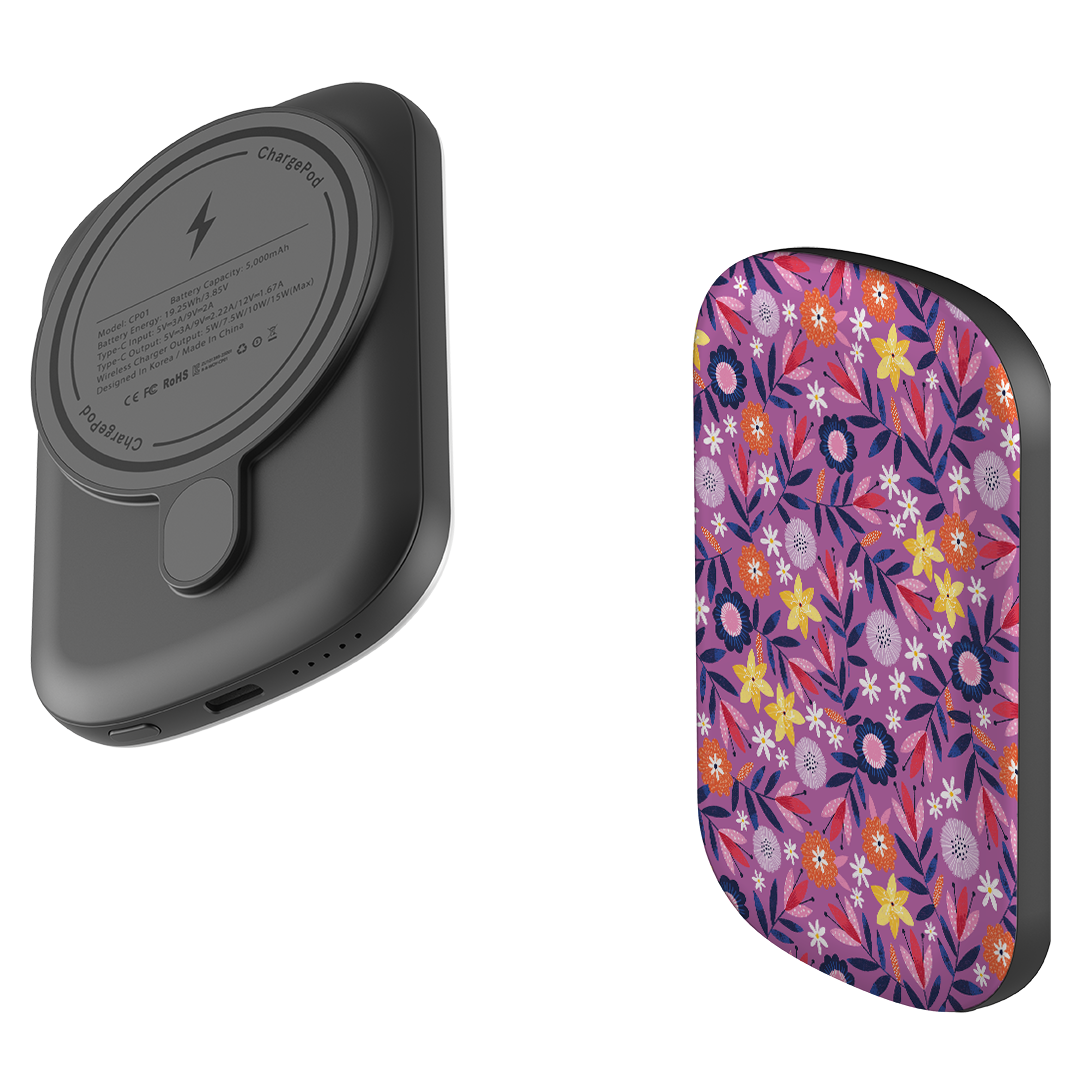 MagSafe Power Bank - Scattered Flowers I By Ali Brookes