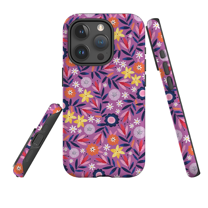iPhone Tough Case - Scattered Flowers I By Ali Brookes