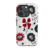 iPhone Tough Case - Skull Flowers By Abby Jacobs