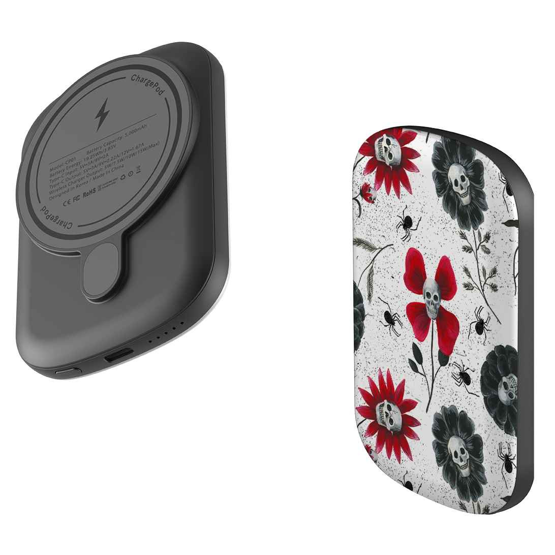 MagSafe Power Bank - Skull Flowers By Abby Jacobs