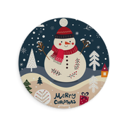 Snowman For Xmas Vegan Leather Mouse Mat