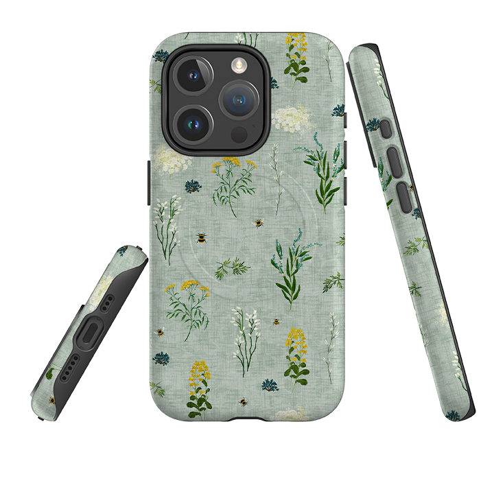 iPhone MagSafe Tough Case - Song Bird Florals and Bees By Katherine Quinn