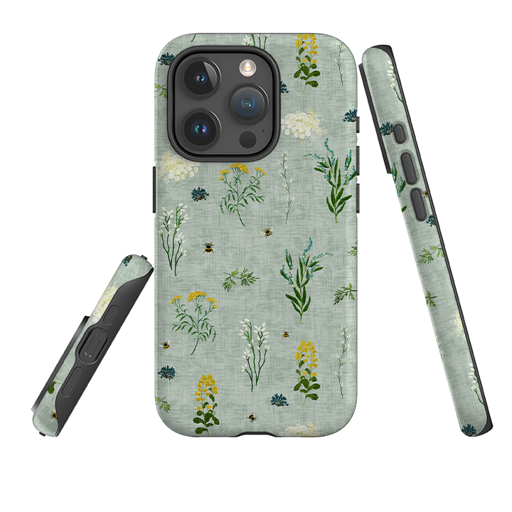 iPhone Tough Case - Song Bird Florals and Bees By Katherine Quinn