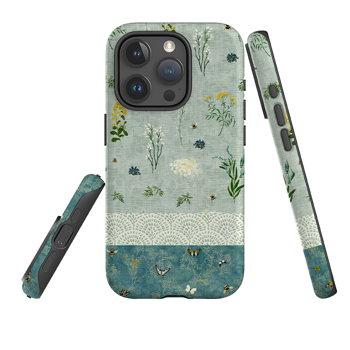 iPhone Tough Case - Song Bird Florals and Bees 2 By Katherine Quinn