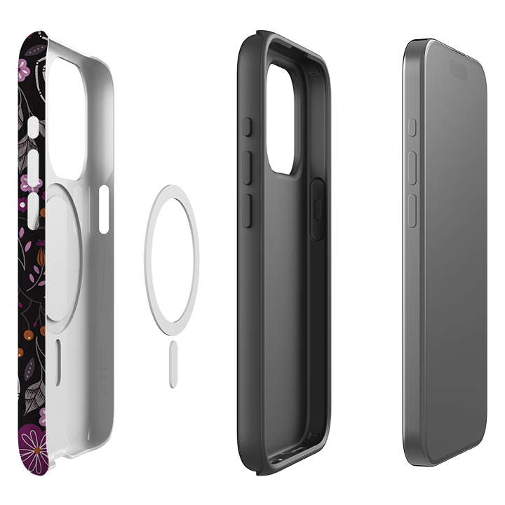 iPhone MagSafe Tough Case -  Spider Bat Pattern Black By Jenny Zemanek