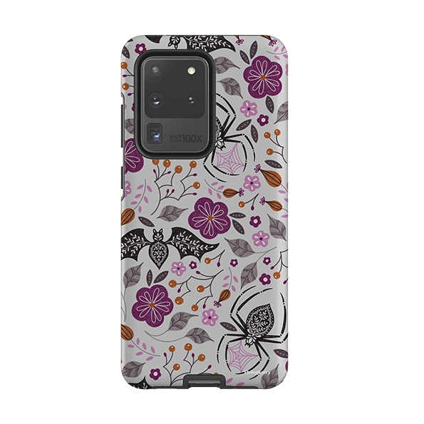 Samsung Tough Case - SpiderBat Pattern Grey By Jenny Zemanek