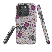 iPhone MagSafe Tough Case -  Spider Bat Pattern Grey By Jenny Zemanek