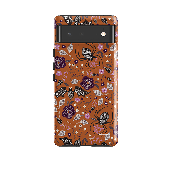 Google Tough Case -  SpiderBat Pattern Orange By Jenny Zemanek