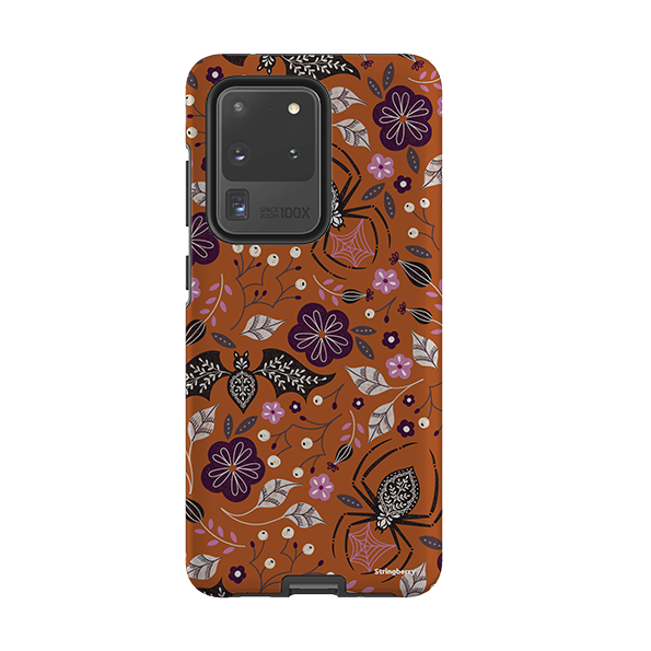 Samsung Tough Case - SpiderBat Pattern Orange By Jenny Zemanek