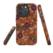 iPhone MagSafe Tough Case -  Spider Bat Pattern Orange By Jenny Zemanek