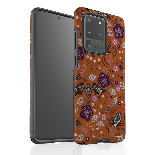 Samsung Tough Case - SpiderBat Pattern Orange By Jenny Zemanek