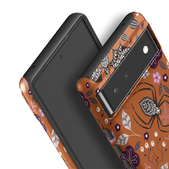 Google Tough Case -  SpiderBat Pattern Orange By Jenny Zemanek