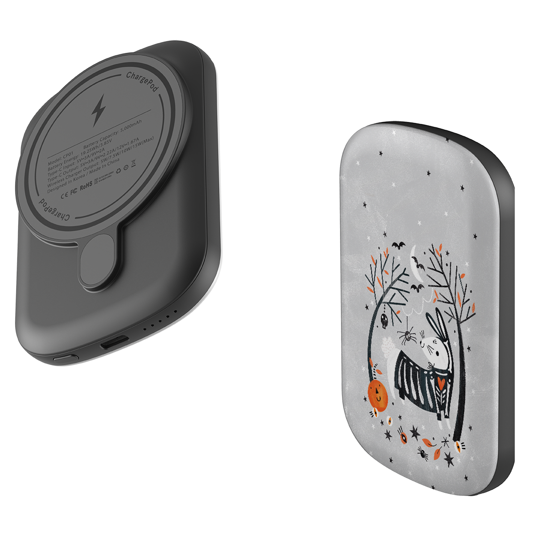 MagSafe Power Bank - Spooky Rabbit By Ali Brookes