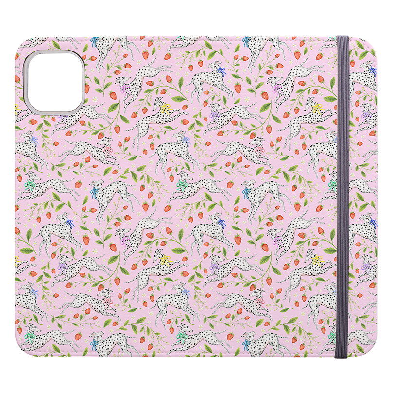 Spots and Strawbs Wallet Case By Catherine Rowe