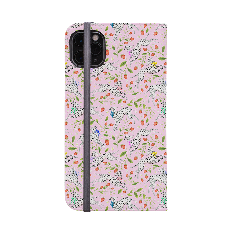 Spots and Strawbs Wallet Case By Catherine Rowe