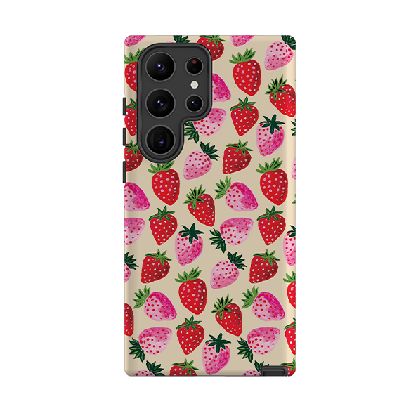 Samsung Tough  Case - Strawberry Scatter Cream By Emma Frances Grant