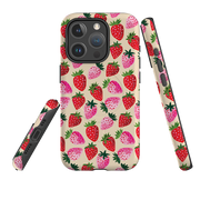 iPhone MagSafe Tough Case - Strawberry Scatter Cream By Emma Frances Grant